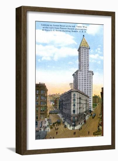 The L.C. Smith Tower, Seattle, U.S.A., C1910S-Curtis & Miller-Framed Giclee Print