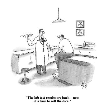Cartoon Physician Test Results