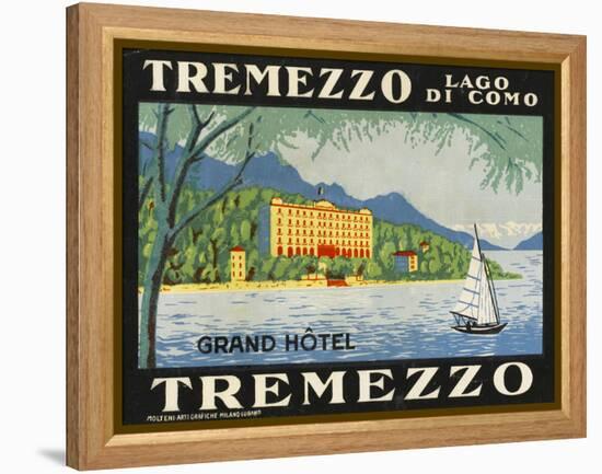 The Label for the Grand Hotel at Tremezzo on Lake Como-null-Framed Premier Image Canvas