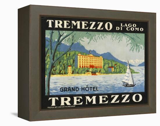 The Label for the Grand Hotel at Tremezzo on Lake Como-null-Framed Premier Image Canvas