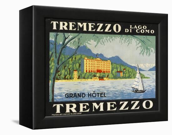 The Label for the Grand Hotel at Tremezzo on Lake Como-null-Framed Premier Image Canvas