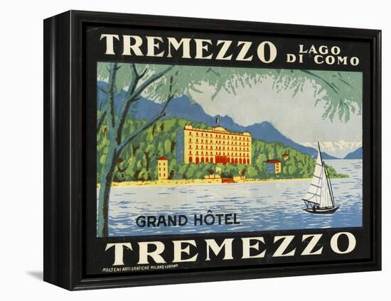 The Label for the Grand Hotel at Tremezzo on Lake Como-null-Framed Premier Image Canvas