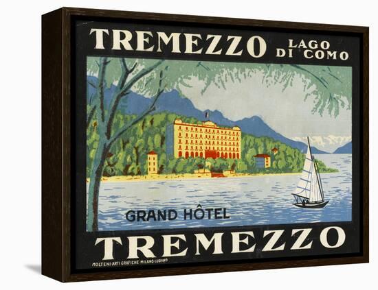 The Label for the Grand Hotel at Tremezzo on Lake Como-null-Framed Premier Image Canvas