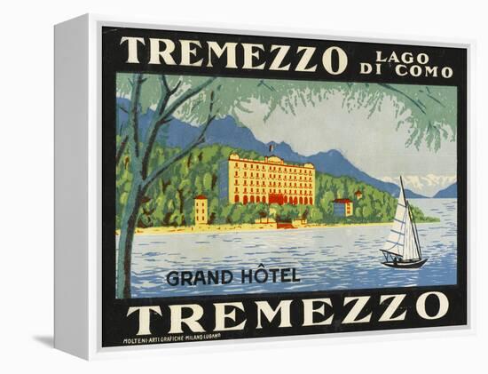 The Label for the Grand Hotel at Tremezzo on Lake Como-null-Framed Premier Image Canvas