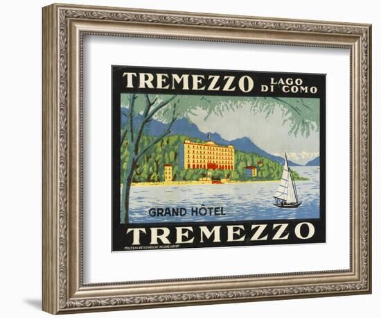 The Label for the Grand Hotel at Tremezzo on Lake Como-null-Framed Premium Giclee Print