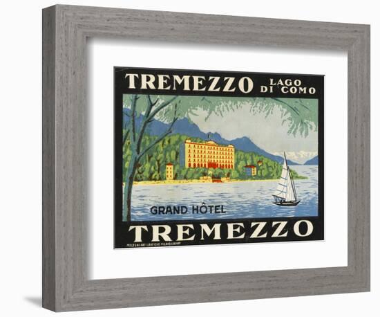 The Label for the Grand Hotel at Tremezzo on Lake Como-null-Framed Premium Giclee Print