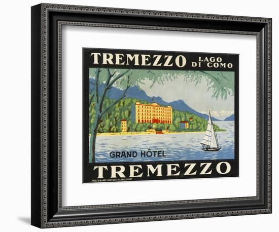 The Label for the Grand Hotel at Tremezzo on Lake Como-null-Framed Premium Giclee Print