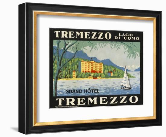 The Label for the Grand Hotel at Tremezzo on Lake Como-null-Framed Premium Giclee Print