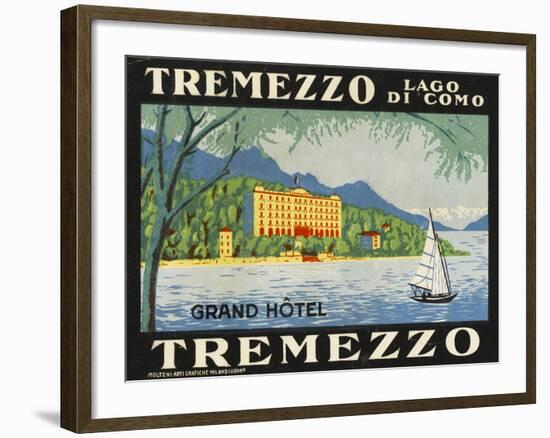 The Label for the Grand Hotel at Tremezzo on Lake Como-null-Framed Giclee Print