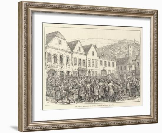 The Labour Agitation at Austria, Riots at Fulneck, Moravia-Johann Nepomuk Schonberg-Framed Giclee Print