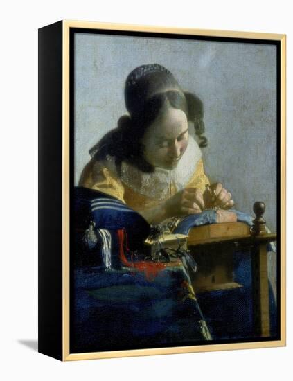 The Lace Maker, C1664-Johannes Vermeer-Framed Premier Image Canvas