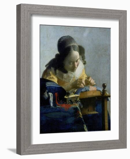 The Lace Maker, C1664-Johannes Vermeer-Framed Giclee Print