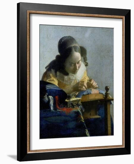 The Lace Maker, C1664-Johannes Vermeer-Framed Giclee Print