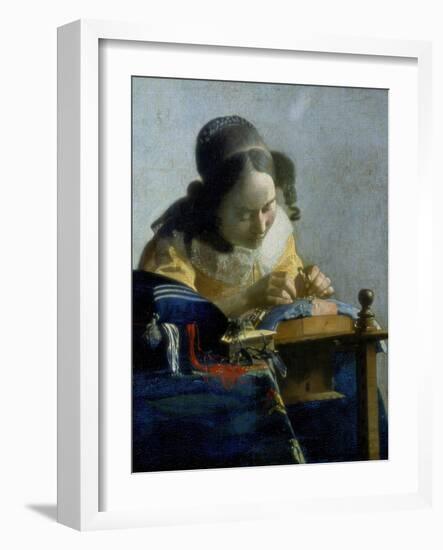 The Lace Maker, C1664-Johannes Vermeer-Framed Giclee Print