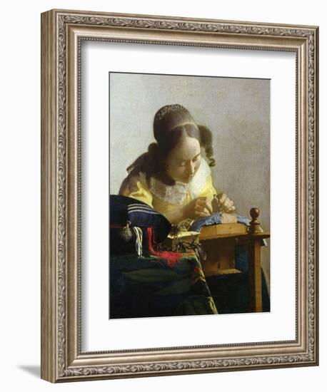 The Lacemaker, 1669-70-Johannes Vermeer-Framed Giclee Print