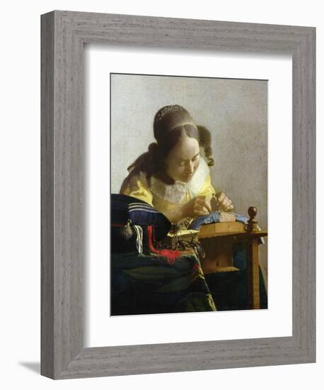 The Lacemaker, 1669-70-Johannes Vermeer-Framed Giclee Print