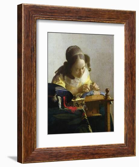 The Lacemaker, 1669-70-Johannes Vermeer-Framed Giclee Print