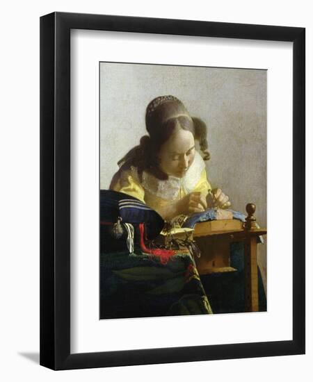 The Lacemaker, 1669-70-Johannes Vermeer-Framed Giclee Print