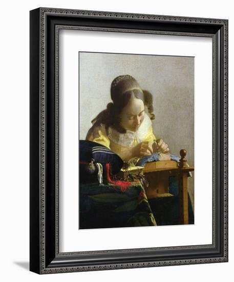 The Lacemaker, 1669-70-Johannes Vermeer-Framed Giclee Print