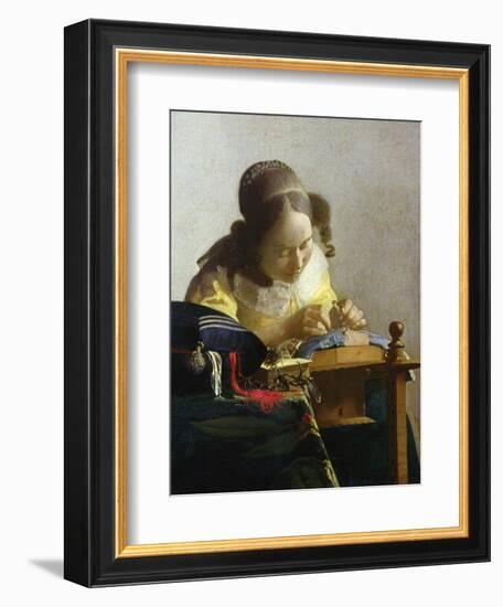 The Lacemaker, 1669-70-Johannes Vermeer-Framed Giclee Print