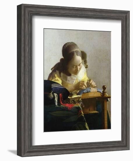 The Lacemaker, 1669-70-Johannes Vermeer-Framed Premium Giclee Print