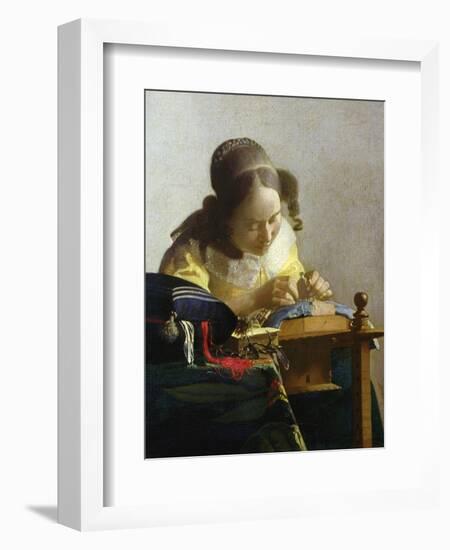 The Lacemaker, 1669-70-Johannes Vermeer-Framed Premium Giclee Print