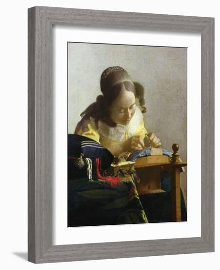 The Lacemaker, 1669-70-Johannes Vermeer-Framed Giclee Print