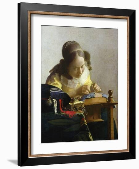 The Lacemaker, 1669-70-Johannes Vermeer-Framed Giclee Print