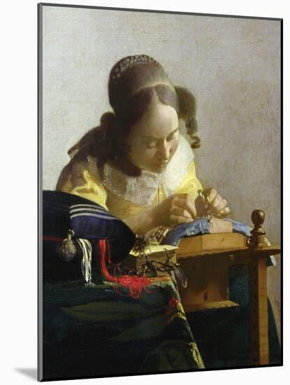 The Lacemaker, 1669-70-Johannes Vermeer-Mounted Giclee Print