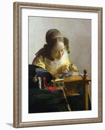 The Lacemaker, 1669-70-Johannes Vermeer-Framed Giclee Print