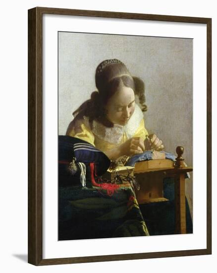 The Lacemaker, 1669-70-Johannes Vermeer-Framed Giclee Print