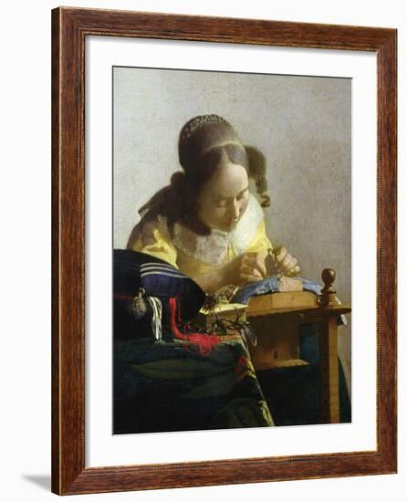 The Lacemaker, 1669-70-Johannes Vermeer-Framed Giclee Print