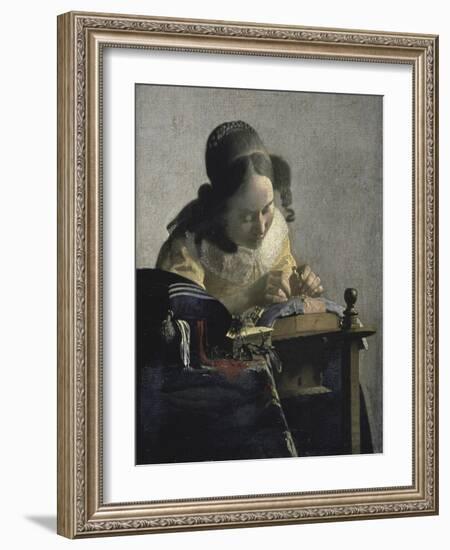 The Lacemaker, 17th century-Johannes Vermeer-Framed Giclee Print