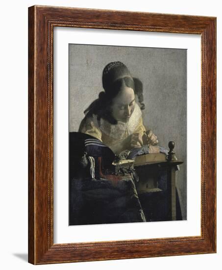 The Lacemaker, 17th century-Johannes Vermeer-Framed Giclee Print