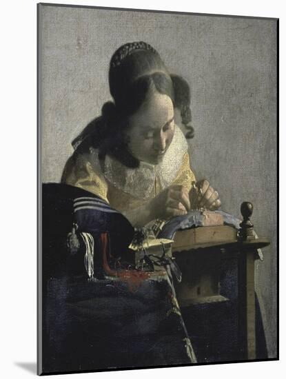 The Lacemaker, 17th century-Johannes Vermeer-Mounted Giclee Print