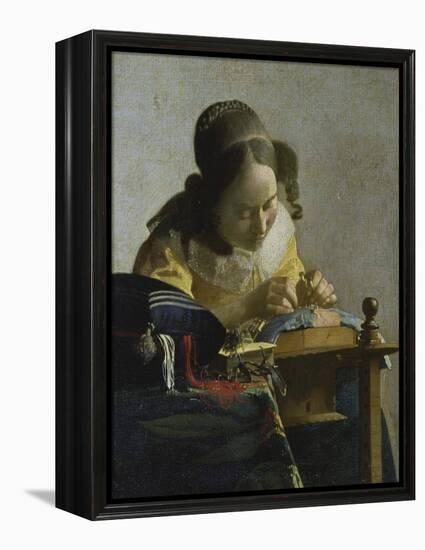 The Lacemaker, about 1665-Johannes Vermeer-Framed Premier Image Canvas