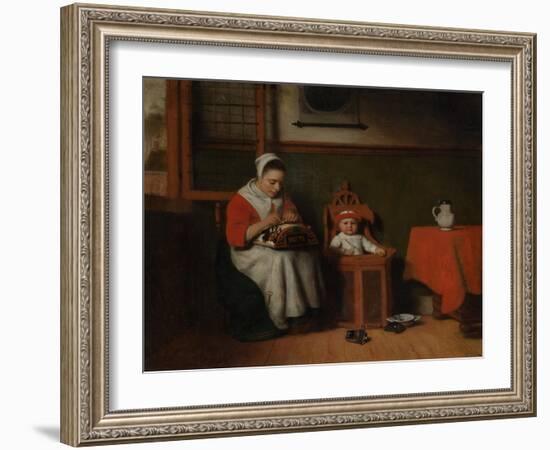 The Lacemaker, c.1656-Nicolaes Maes-Framed Giclee Print