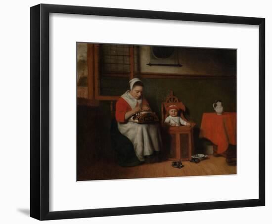 The Lacemaker, c.1656-Nicolaes Maes-Framed Giclee Print