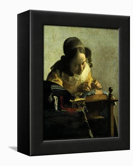 The Lacemaker-Johannes Vermeer-Framed Premier Image Canvas
