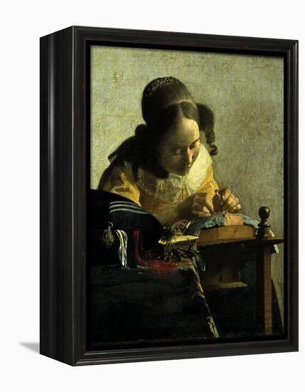 The Lacemaker-Johannes Vermeer-Framed Premier Image Canvas