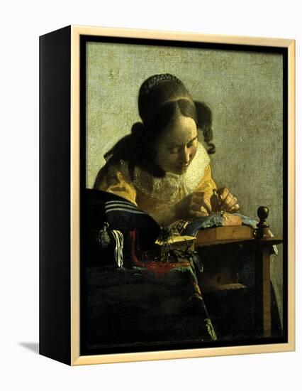 The Lacemaker-Johannes Vermeer-Framed Premier Image Canvas