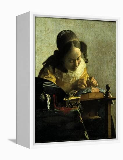 The Lacemaker-Johannes Vermeer-Framed Premier Image Canvas