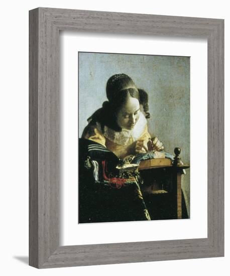 The Lacemaker-Johannes Vermeer-Framed Premium Giclee Print