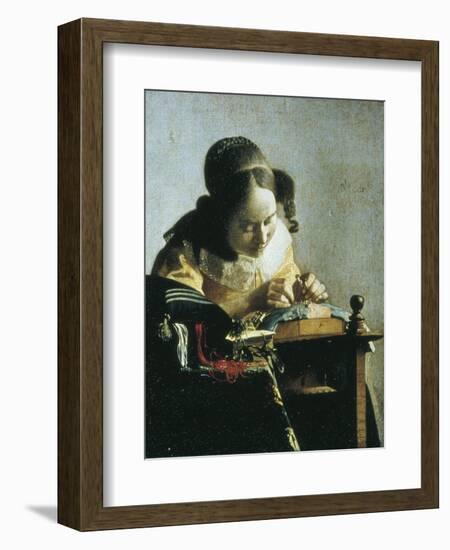 The Lacemaker-Johannes Vermeer-Framed Premium Giclee Print