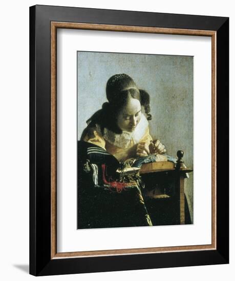 The Lacemaker-Johannes Vermeer-Framed Premium Giclee Print