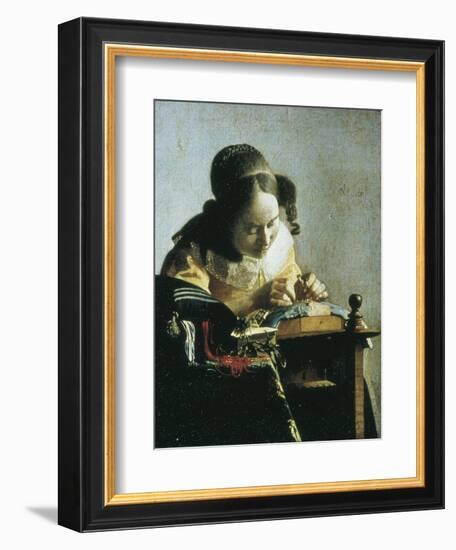 The Lacemaker-Johannes Vermeer-Framed Premium Giclee Print