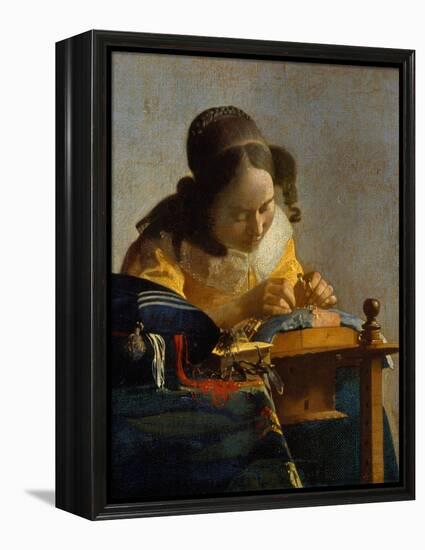 The Lacemaker-Johannes Vermeer-Framed Premier Image Canvas