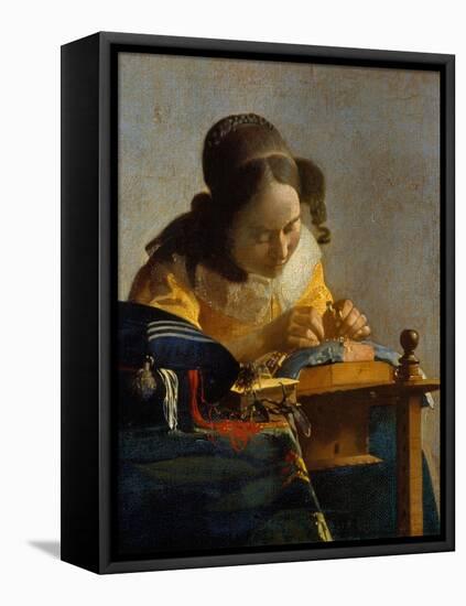 The Lacemaker-Johannes Vermeer-Framed Premier Image Canvas