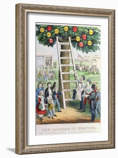 The Ladder of Fortune, Pub. by Currier and Ives, New York, 1875-null-Framed Giclee Print