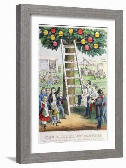 The Ladder of Fortune, Pub. by Currier and Ives, New York, 1875-null-Framed Giclee Print